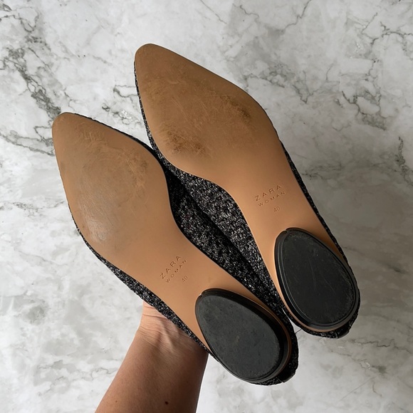 ZARA | Metallic knit pointed flats - Picture 8 of 12